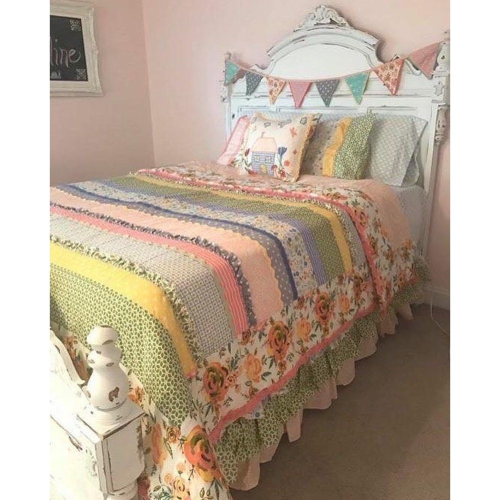 Matilda Jane Twin Comforter Ruffles Girls Kids Playful Pastel Floral Whimsical